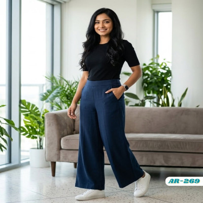 Ladies Palazzo-Navy Blue
