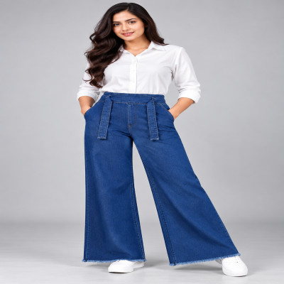 Ladies Jeans Palazzo (2 Pcs Combo)